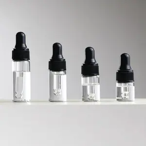 1ml 2ml 3ml 5ml 10ml Mini Clear Amber Glass Dropper Bottle Essential Oil Perfume Small Sample Glass Vial