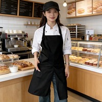 Tablier à pattes réglables avec poches, logo personnalisé, hydrofuge, pour boulangerie, café, chef, personnel de restaurant