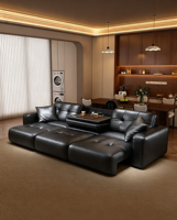 Ensemble de canapés modulaires de luxe en cuir, mobilier de bureau commercial moderne, canapé de réception pour hall de bureau
