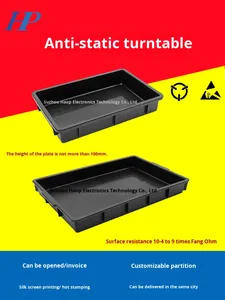 ถาดพลาสติกสี่เหลี่ยมสีดำป้องกันไฟฟ้าสถิตย์ สำหรับเก็บชิ้นส่วนอิเล็กทรอนิกส์แบบแบน สำหรับชิ้นส่วนกล้อง - Product Image 6