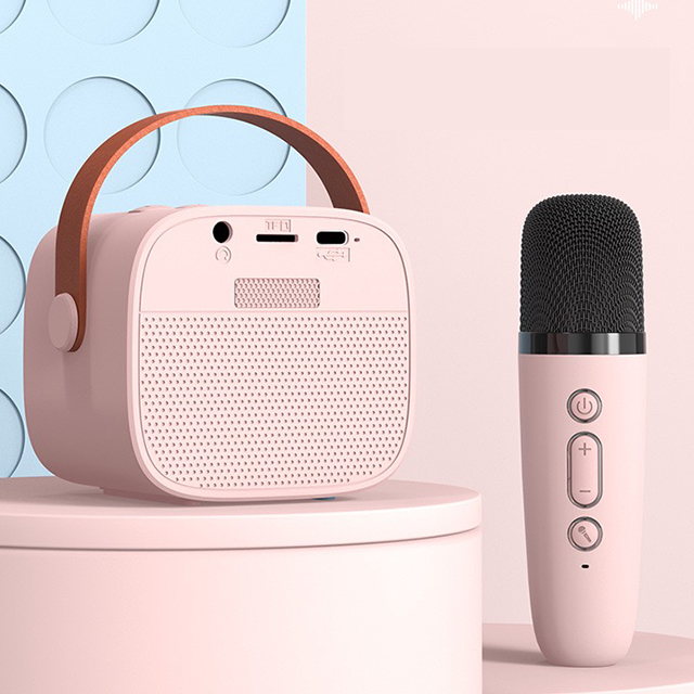 K1 Mini Karaoke Machine for Kids Portable Speaker With 1-2 Wireless Microphone for Home KTV Birthday Party Holiday Gifts