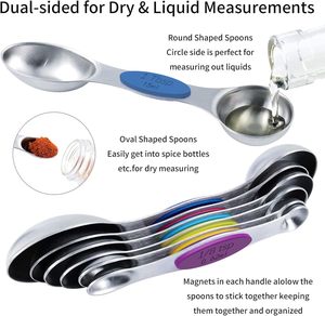 Ensemble d'outils de mesure magnétiques en acier inoxydable – Tasses et cuillères doseuses populaires pour la pâtisserie et les liquides - Product Image 3