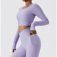 Lcool Date 4 Pièce Sans Couture Costume De Sport Femmes À Manches Longues Crop Top Gym Leggings Plus La Taille Workout Sportswear Ensemble