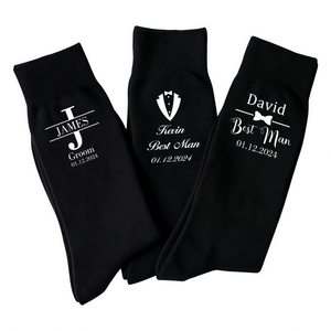 Calzini Personalizzati per <span class=keywords><strong>Sposo</strong></span> e Testimoni, Calzini con Nome e Ruolo Personalizzati, <span class=keywords><strong>Regalo</strong></span> Divertente per Festa di Matrimonio, <span class=keywords><strong>Regalo</strong></span> Proposta per il <span class=keywords><strong>Testimone</strong></span> - Product Image 1