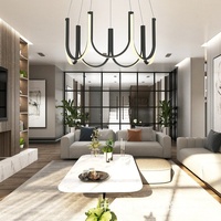 Lampe suspendue LED en forme de U pour la protection des yeux, style nordique minimaliste, luminaire de salon, lustre