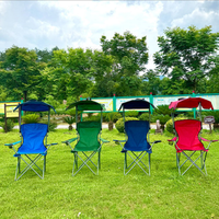 Chaise de plage pliante Portable auvent ombre Oxford léger Durable pour Camping pêche parc utiliser adultes porte-gobelet inclus