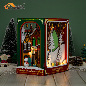 ชุดทำมือ Hongda New PC2417 ฉากหนังสือจิ๋วฤดูหนาวคริสต์มาส พร้อมไฟ - Product Image 4