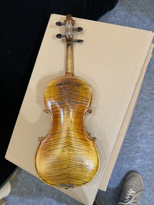 4/4 violino fatto a mano <span class=keywords><strong>Guarneri</strong></span> 1742 modello di violino in acero fiammato intagliato - Product Image 5