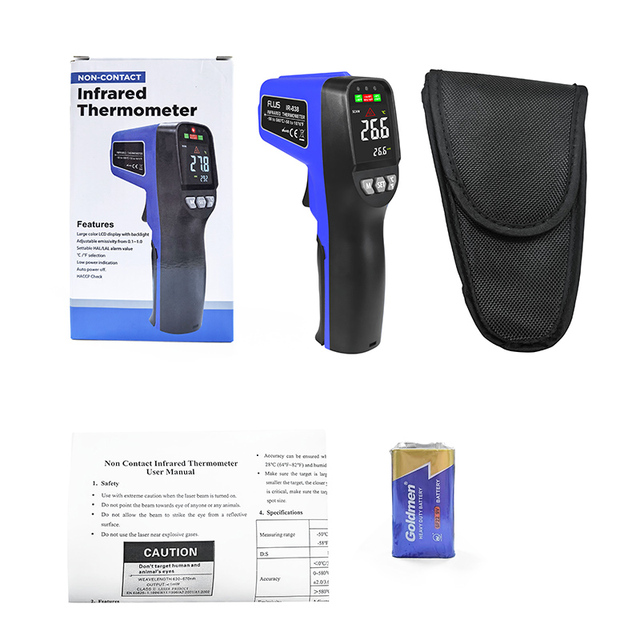 Color Lcd Display Digital Industrial Infrared Thermometer Gun Temperature Measurement Hygrometer Laser Thermometers