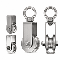 Roue suspendue en acier inoxydable 304, petit anneau en U, roulement à billes, roue universelle pour câble métallique, poulie silencieuse, guide de roulement