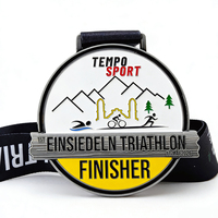 Médailles personnalisées de triathlon, natation, course à pied, cyclisme, plaquées argent antique, médailles de sport en alliage de zinc personnalisées 2D/3D