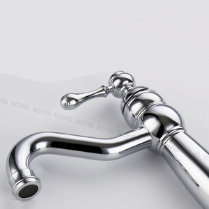 European Style Titanium Gold Brass High Width Basin Faucet, Hotel Home Antique Hot and Cold Long Basin Mixer - Product Image 3
