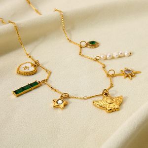Fob Gold Necklace Cross Border Multi Innovative Influencer Choice Item Matte <b>Black</b> Finish Lustrous Metal Shine - Product Image 4