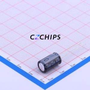 Condensador Electrolítico de Aluminio de Montaje Pasante PKCD11E471MF, Componente de Montaje Pasante (THT), D8xL12mm 470uF 20% 25V 3.5mm - Product Image 1