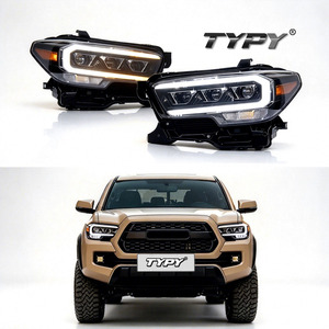 ไฟหน้ารถยนต์ TYPY 2016-2023 สำหรับ Toyota Tacoma อัพเกรดใหม่ อุณหภูมิสี 6000k พร้อมไฟ DRL 3 เลนส์ อุปกรณ์ตกแต่งรถยนต์ - Product Image 1