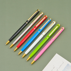 Stylo bille portable en aluminium fin avec clip métallique, personnalisable multicolore, pour le commerce transfrontalier – Stock usine - Product Image 5