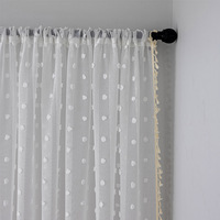 Voilages à franges pour fenêtres, prêts à poser, en gaze filtrante pour la maison, le salon, la chambre et la salle à manger