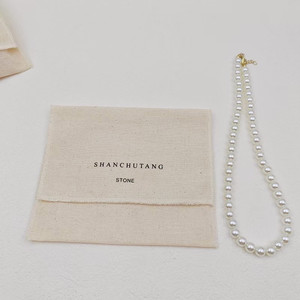 Pochette à bijoux en toile de coton 100% biodégradable avec logo personnalisé pour boucles d'oreilles, bracelets, emballage de bijoux - Product Image 6
