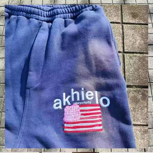 OEM Custom Logo High Quality <b>Men</b> Black Patch Applique Embroidery Acid Wash Sweat Pants Flared Sweatpants Man - Product Image 6