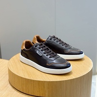 Auténticas Zapatillas de Skateboard Italianas Originales para Hombre, de Cuero de Grano Completo, con Cordones, Suela Plana Cómoda, para Caminar, Estilo Casual de Negocios