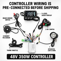 Kit de conversion de vélo électrique 48V 350W 30Ah, moteur de moyeu, roue, kit de bricolage pour vélo électrique, écran LCD, contrôleur, longue portée 130-150KM