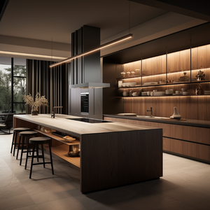 Gabinetes de cocina de Isla de lujo, conjunto de unidad de cocina de almacenamiento, gabinetes de cocina de madera maciza modernos, muebles, diseños de lujo - Product Image 5