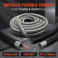 Accesorios para Conductos Metálicos Eléctricos, Manguera Flexible Metálica Galvanizada de 4 Pulgadas, Conducto Flexible de Acero Recubierto de PVC