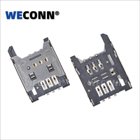 Connecteur de carte SIM à charnière WECONN IATF 16949 WL-SIM180-015 6PIN+0 H=1.80mm Conforme RoHS Personnalisable