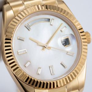 Montre pour homme personnalisée en or avec cadran blanc de 40 mm, verre saphir, calendrier perpétuel, aiguille, bracelet de 22 mm, mouvement mécanique automatique - Product Image 2
