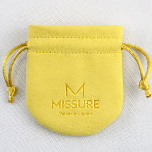 Custom logo Embossed Small Drawstring Velvet Jewelry Packaging Bag Suede Microfiber Bag Custom Jewelry Pouch - Product Image 5