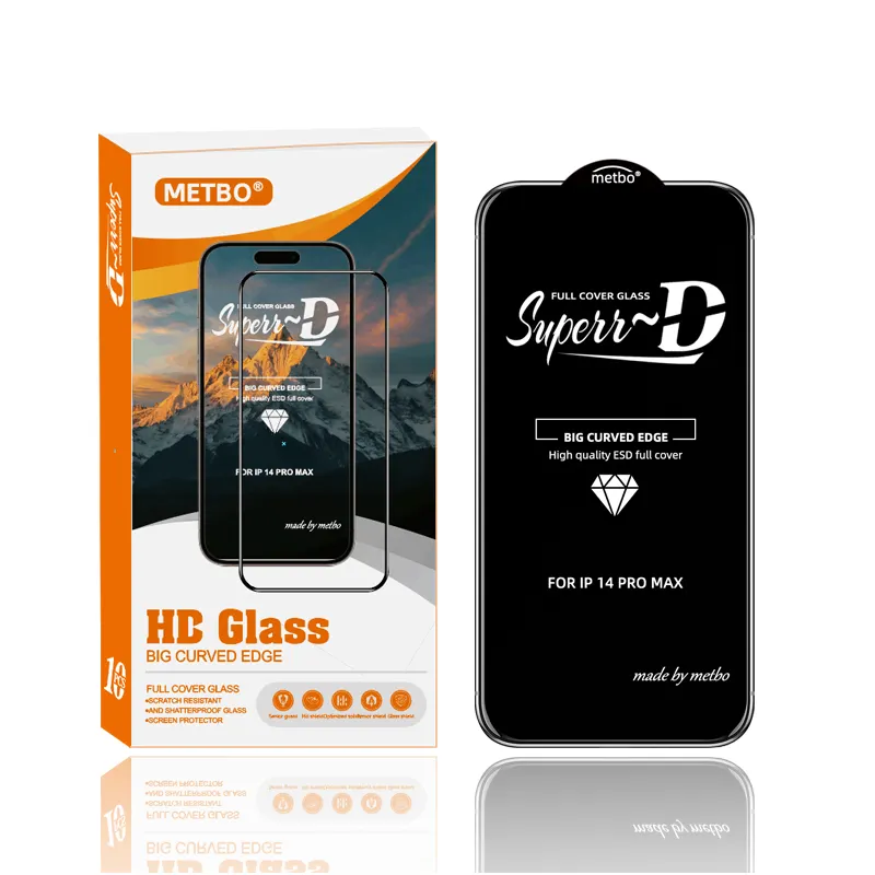 Alta qualità antistatica alta allumina 9D 9H Super D protezione dello schermo vetro temperato per iPhone 15 14 13 12 11 Pro Max