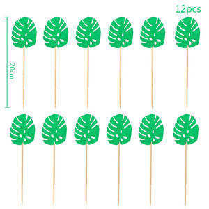 12pcs Jungle Tropical Party Cake Topper Hawaii Fruit Pineapple Flamingo Turtle Leaf Cake Flag <strong>Summer</strong> Party Baking <strong>Decoration</strong> - Product Image 5