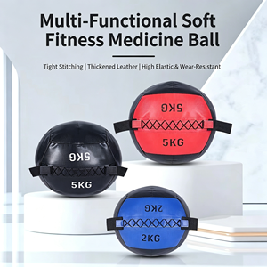 Medicine Ball 5 Kg PU Material <b>Strength</b> <b>Training</b> Durability Black Red Blue Color - Product Image 3