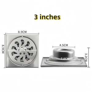 Nhà máy bán khác nhau vuông cống sàn phù hợp vuông thép không gỉ đa chức năng chống tắc nghẽn và chống mùi cống sàn - Product Image 4