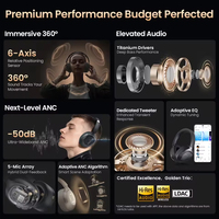 헤이루 S40 ANC 무선 헤드폰 50dB 노이즈 캔슬링 하이 레졸루션 3D 공간 오디오 이어폰 LDAC BT 6.0 오버이어 헤드셋
