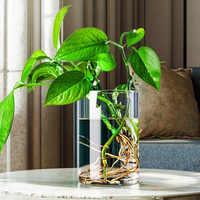 Vase en verre moderne nordique et minimaliste à fleurs transparentes, décoration de maison géométrique en cristal de haute qualité, Vase de table froid pour décoration de mariage