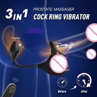 Masseur de prostate vibrant, anneau pénien, jouets sexuels anaux, plug anal vibrant avec 9 vitesses, anneau vibrant pour pénis pour massage des testicules