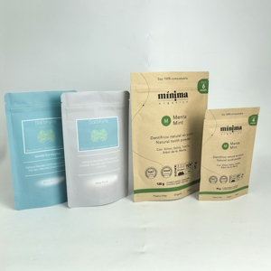 Logo personnalisé Conception écologique Emballage à fond plat Sac debout biodégradable en PLA/PE avec fermeture éclair - Product Image 5
