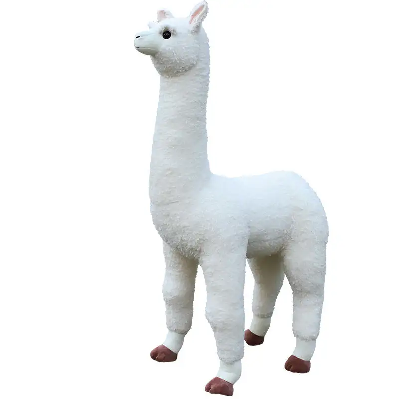 New stuffed animal standing alpaca simulation plush toy Llama plush pillow for party decoration riding toys