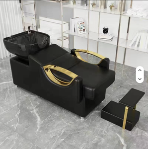 Sillón de peluquería de PU impermeable con reposabrazos dorado, ergonómico y a la moda, nuevo estilo 2026, superventas para salones de belleza y barberías. - Product Image 1