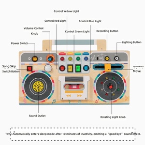 Tablero <span class=keywords><strong>de</strong></span> Actividades Educativo <span class=keywords><strong>de</strong></span> <span class=keywords><strong>Madera</strong></span> con Luces LED, Interruptores <span class=keywords><strong>de</strong></span> Circuito y Función <span class=keywords><strong>de</strong></span> Grabación para el Desarrollo <span class=keywords><strong>de</strong></span> la Primera Infancia - Product Image 1