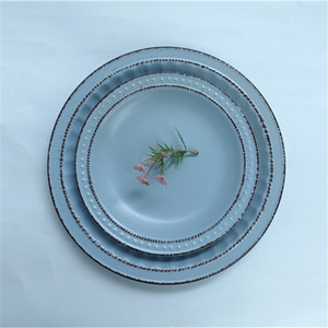 Service de <span class=keywords><strong>vaisselle</strong></span> de luxe en céramique, ensemble de 16 pièces de couleur <span class=keywords><strong>ancienne</strong></span> mode avec gaufrage - Product Image 3