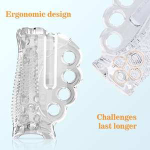 Männlicher manueller Mastur bator Transparenter Silikon-Sex trainer Partikels timulation Neuer Aircraft Cup Trainer Wasserdicht Anti bakteriell - Product Image 4