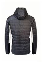 Veste thermique hybride unisexe personnalisée, fine, légère, imperméable, avec manches softshell matelassées, à capuche, pour sports de plein air, OEM