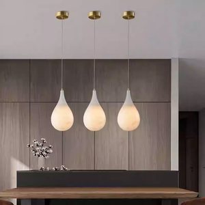 Modern Minimalist Marble Pendant <b>Light</b> Oval Multi Head LED Chandelier For Hotels And Guesthouses - Product Image 3