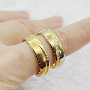 Thiết kế chất lượng cao đồ trang sức LỜI HỨA Nhẫn cưới Bộ Vàng Nhẫn đính hôn đám cưới cho các cặp vợ chồng USA kích thước 5 đến 15 - Product Image 1