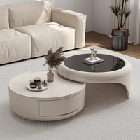 Table Basse de Luxe Nordique Moderne en Bois avec Tiroirs Extensibles, Meuble TV Multifonctionnel pour Hôtel et Salon, Design Décoratif Dernier Cri