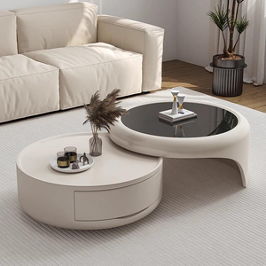 Mesa de Centro de Madera Moderna Nórdica de Lujo, con Cajones Extensibles, Mueble Multifuncional para Sala de Estar, Hotel, TV, Diseño Decorativo de Última Generación - Product Image 2
