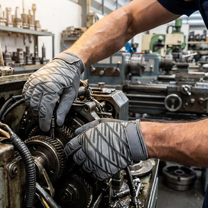 미끄럼 방지 손바닥 손가락 보호대 통기성 터치스크린 기계 작업용 라이딩용 유연한 보호 안전 장갑 - Product Image 4