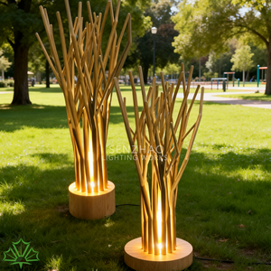 Custom IP65 Waterproof LED <b>Branch</b> <b>Light</b> Sculpture Modern Outdoor Wooden Texture Tree Shape Landscape <b>Light</b> for Park Garden Plaza - Product Image 2